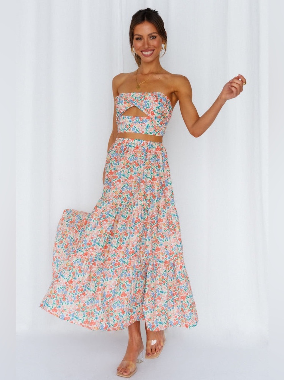 NWT Hello Molly Floral Maxi Skirt sz Small